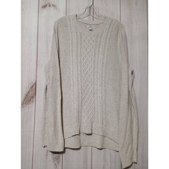 Croft‎ and Barrow Sweater Ladies XXL Cream Speckled Crew Neck - Picture 1 of 7